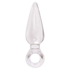 Анальная пробка со стоппером в виде кольца прозрачного цвета NS Novelties размер Mini