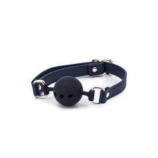 Кляп шарик в рот БДСМ силиконовый черно-синий NS Novelties