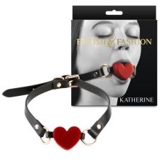 Кляп в виде сердца в рот на регулируемом ремешке красно черный NS Novelties Katherine