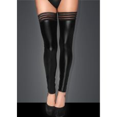 Панчохи без шкарпетки на силіконі чорні Noir Handmade модель F158 розмір L