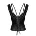 Корсет с гипюром виниловый черный Noir Handmade модель F159 размер M