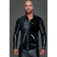 Pубашка мужская виниловая черного цвета Noir Handmade H064 размер S