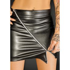 Юбка виниловая на молнии черного цвета Noir handmade F126 размер S