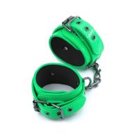 Наручники на цепочке БДСМ зеленого цвета NS Novelties Electra ankle cuffs green