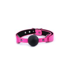 Кляп у рот БДСМ чорно рожевого кольору NS Novelties Electra ball gag pink