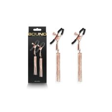 Зажимы для сосков БДСМ декоративными подвесками розово-золотистого цвета NS Novelties Bound 