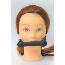 Кляп в ротик под прикус силиконовый с ремешком из экокожи Notabu черный L 60 см D 2 см