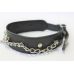 Ошейник кожаный универсального размера с металлическим декором