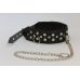 Нашийник Шкіряний універсального розміру з металевими заклепками Notabu Чорний L 42 см з металевим кільцем для ланцюжка