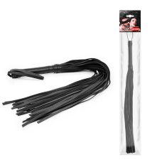 Батіг чорний зі шкіри для БДСМ-ігор Notabu l ручки 160 мм L хвоста 470 мм