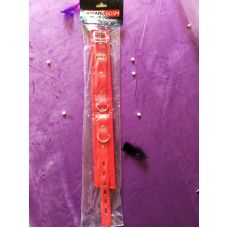 Ошейник для людей цвет красный кожаный Notabu