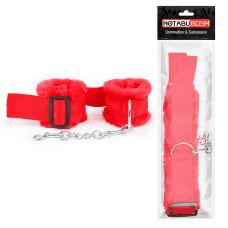 Оковы меховые красные для эротических забав Notabu