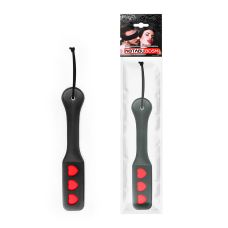 Шлепалка черная с вырезанными сердечками для БДСМ Notabu