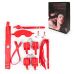 набір для БДСМ ігор червоний (маска, кляп, затискачі, батіг, нашийник, повідець, наручники, кайдани)