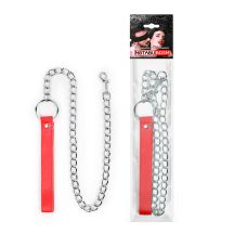 Поводок для ошейника из металлической цепочки красный Notabu L 770мм