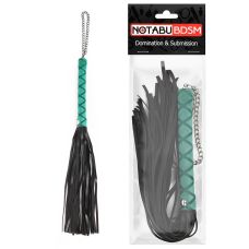 Батіг-флогер чорний із зеленою рукояттю l ручки 160 мм L хвоста 240 мм