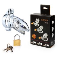 Пояс вірності металевий для пеніса L 80 мм D насадки 34 мм D кільця 40 мм