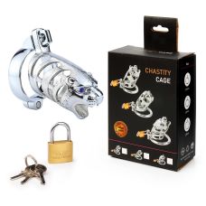 Металлический пояс верности на член L 80 мм D насадки 34 мм D кольца 40 мм