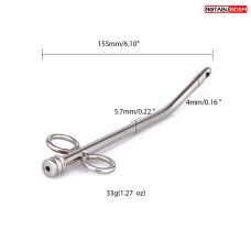 Уретральний стимулятор з хірургічної сталі Notabu L робочої частини 155 мм D 5.7 мм, 4 mm