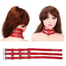 Ошейник для секса из экокожи для опытных Notabu красный L 45 см