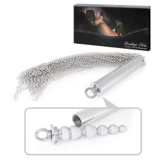 Металлическая плеть-флогер + металлические анальные шарики в форме ёлочки Notabu