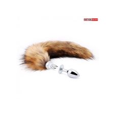 Анальная пробка из металла с хвостом коричневая(на магните) Notabu 