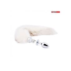 Анальная пробка с меховым хвостом (на магните) Notabu белый