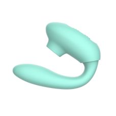 Вибратор двойной стимуляции для точки G и с вакуумной стимуляцией и эффектом посасывания для клитора зеленого цвета Every Night Toys 