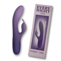 Вибратор кролик для точки G и с отростком для клитора фиолетовый Every Night Toys