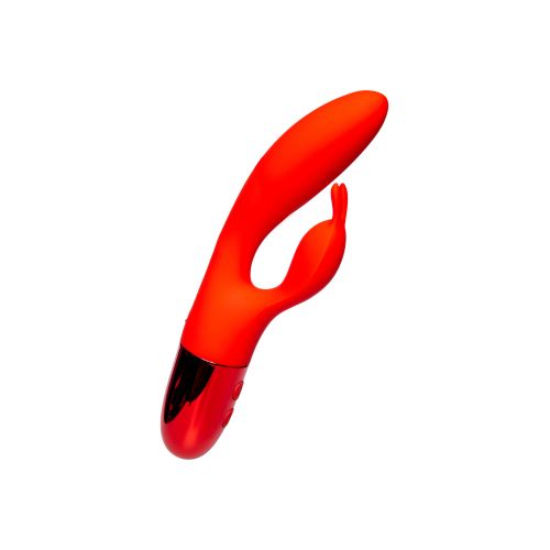 Вибратор кролик с горизонтальными движениями для точки G и с отростком для клитора  красный Every Night Toys