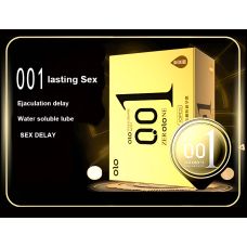 Ультратонкие текстурированные презервативы с гиалуроновой кислотой и пролонгирующим эффектом OLO ZERO ONE Gold 10 штук