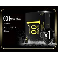 Ультратонкі презервативи з гіалуроновою кислотою OLO ZERO ONE Black 10 штук