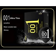 Ультратонкие презервативы с гиалуроновой кислотой OLO ZERO ONE Black 10 штук