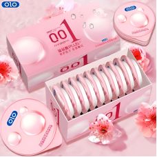 Ароматизовані ультратонкі презервативи в рясному мастилі з гіалуроновою кислотою OLO Hyaluronic Acid PLUS+ 10 штук