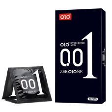 Ароматизовані ультратонкі презервативи з гіалуроновою кислотою OLO Zer Olo Ne Black 001 10 штук
