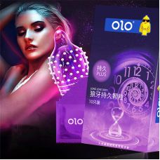 Ультратонкі презервативи з гіалуроновою кислотою пролонгуючим ефектом і точковою текстурою OLO Long Love Dots Plus 10 штук