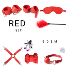 БДСМ набор для сексуальных игр Loving submission красный