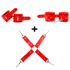 Набір БДСМ червоного кольору Easy Life BDSM Desire Love caresses 3 предмети