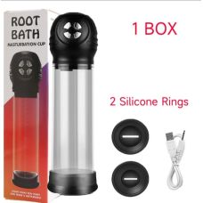 Вакуумная помпа для мужчин с регулировкой мощности Root Bath черная