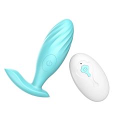Анальна пробка з вібрацією ButBut anal plug з пультом дистанційного керування 10 режимів вібрації м'ятний