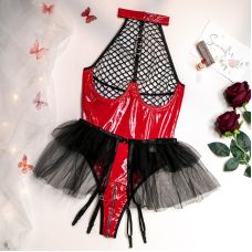 Комплект эротического женского белья лак красный Sexy desires Flirting размер М 