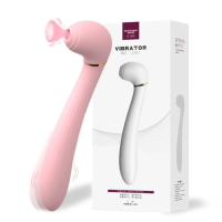 Вибромассажер Ванд с вакуумом и вибрацией цвет розовый  We love Desirable wand