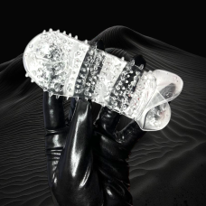 Закрытая насадка на член с шипами прозрачного цвета Sexy desires Spikes hat