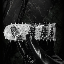 Закрытая насадка на член с шипами прозрачного цвета Sexy desires Spikes hat