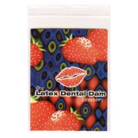 Салфетка латексная для орального секса c ароматом и вкусом клубники ONE Dental Dams 1 штука Салфетка латексная для орального секса c ароматом и вкусом клубники ONE Dental Dams 1 штука
