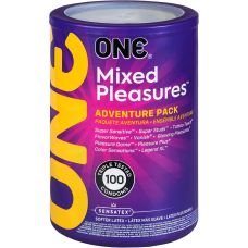 Презервативи з натурального латексу Змішані насолоди 10 різних стилів ONE Mixed Pleasures 100 штук