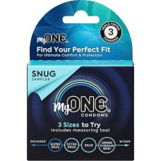 Набір презервативів із 3-х розмірів прозорі ONE MyONE Snug Sampler 3 штуки
