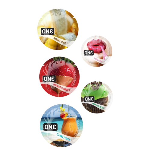 Презервативы латексные набор разных вкусов One FlavorWaves 5 штук