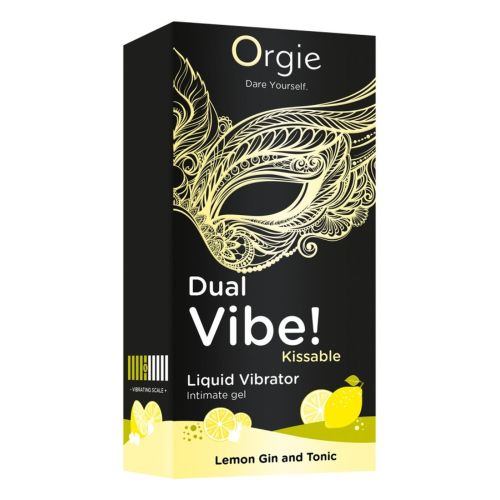 Жидкий вибратор коктейль Джин тоник лимон Orgie DUAL VIBE! 15 мл