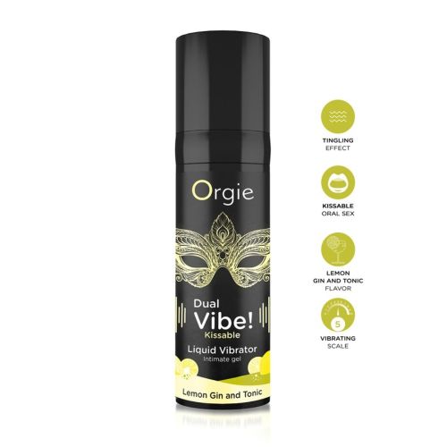 Жидкий вибратор коктейль Джин тоник лимон Orgie DUAL VIBE! 15 мл
